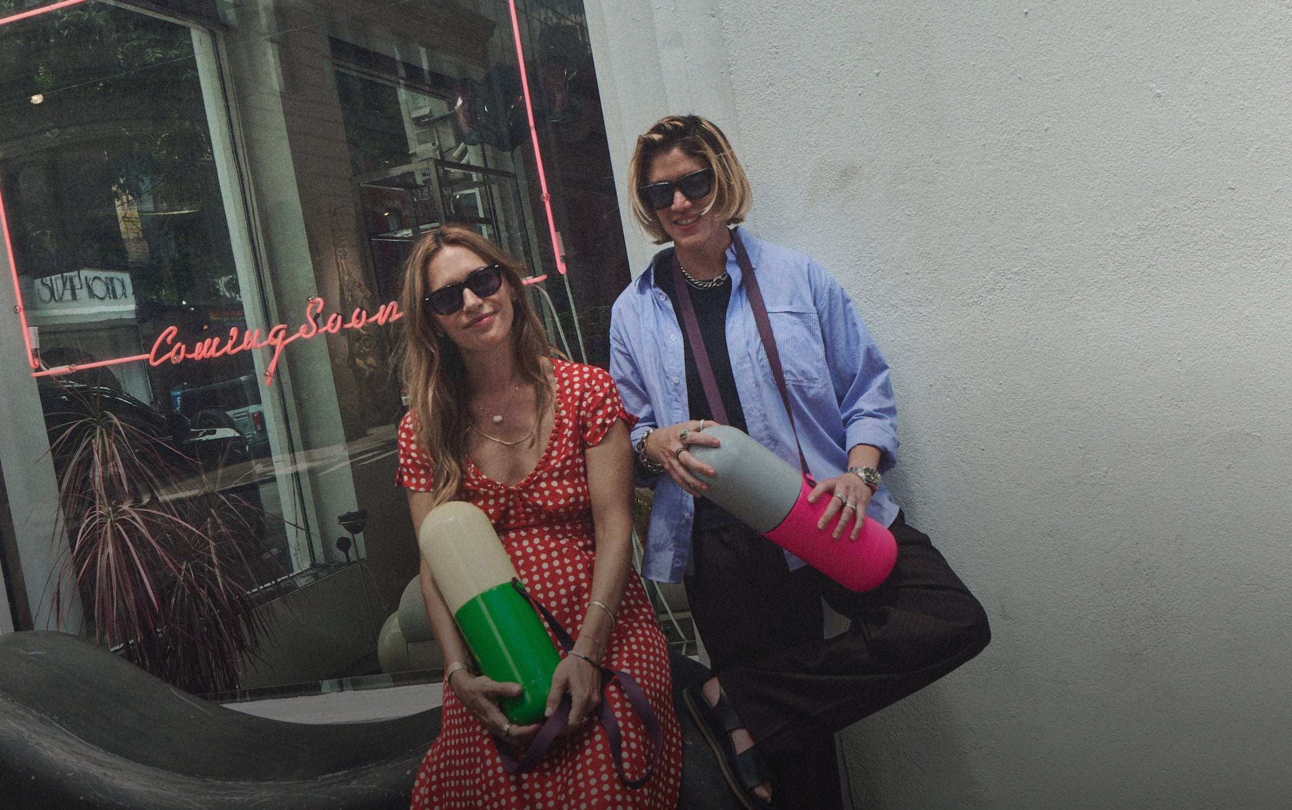 Coming Soon owners Fabiana and Helena in front of their store in New York. 