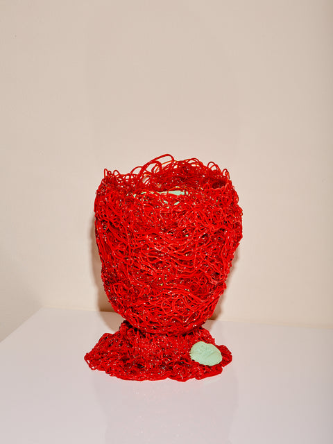 Moss Vessel in Red Mint