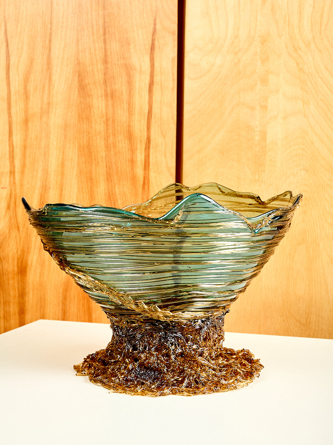 Ogiva Vessel in Teal Amber
