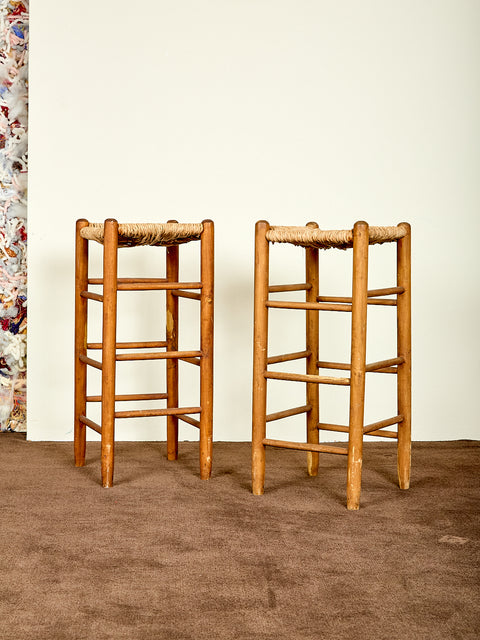 Vintage Woven Bar Stools