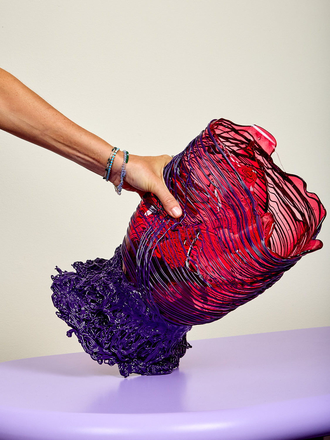 Large Spaghetti Vessel in Fuchsia