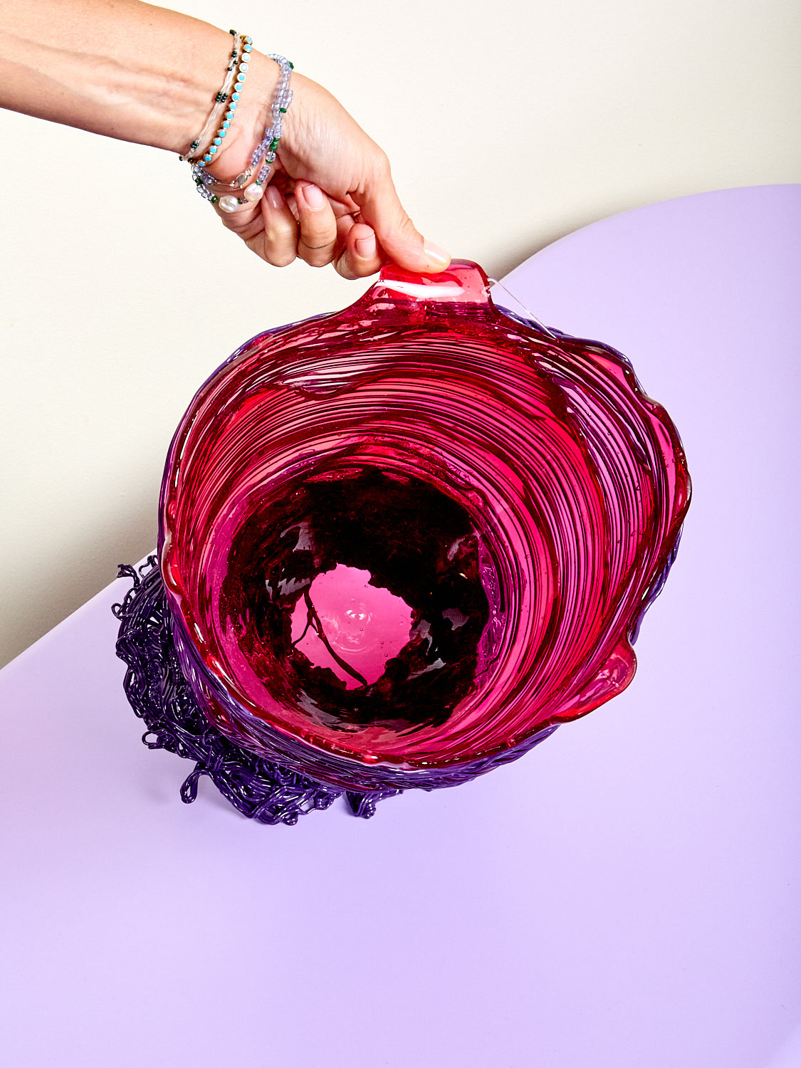 Large Spaghetti Vessel in Fuchsia