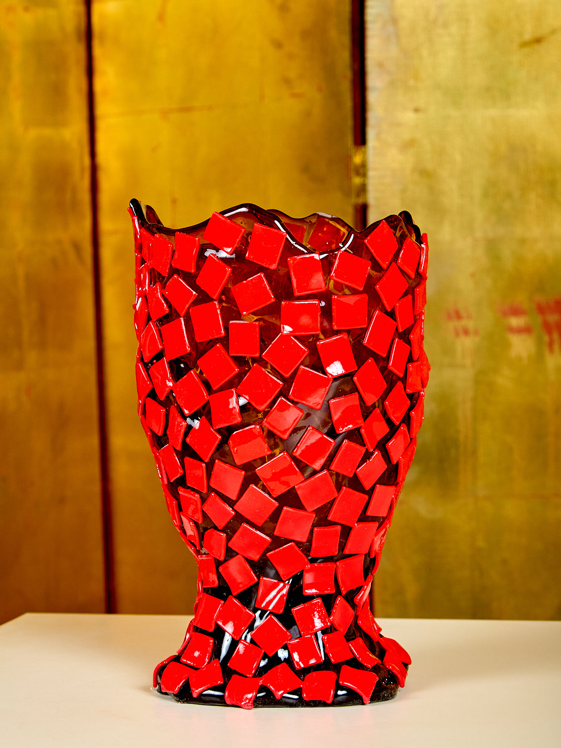 Rock Vessel in Amber Red