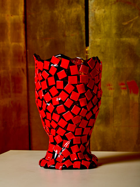Rock Vessel in Amber Red
