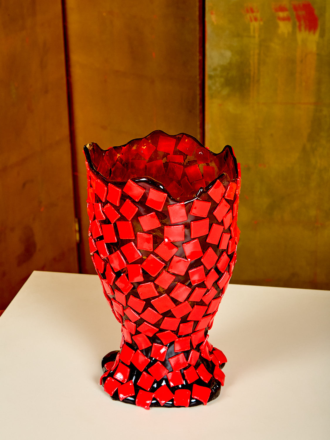 Rock Vessel in Amber Red