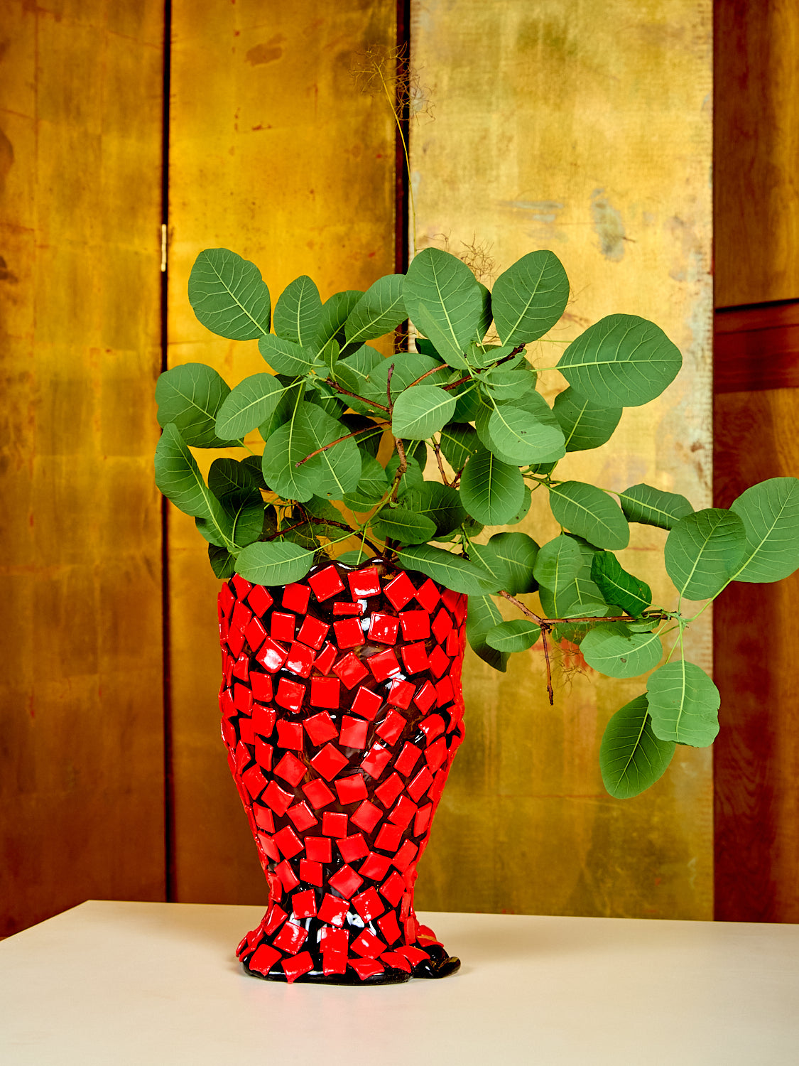 Rock Vessel in Amber Red