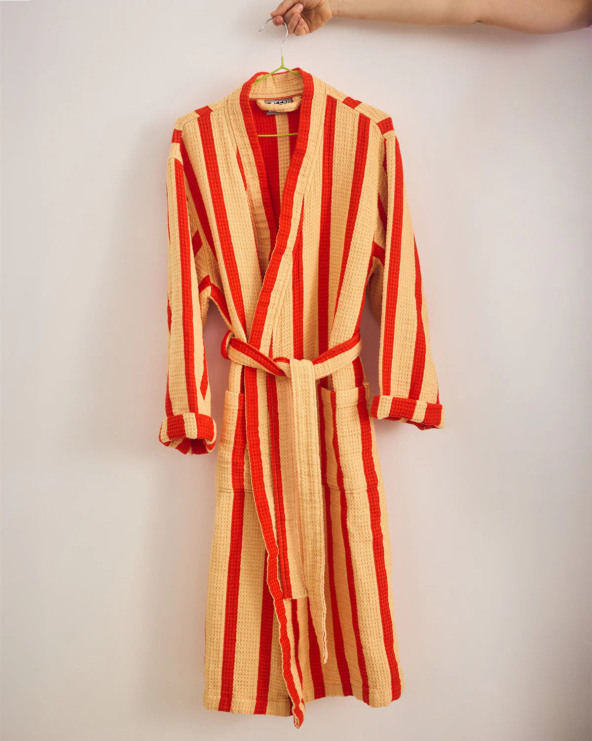 Stripe Waffle Bathrobe